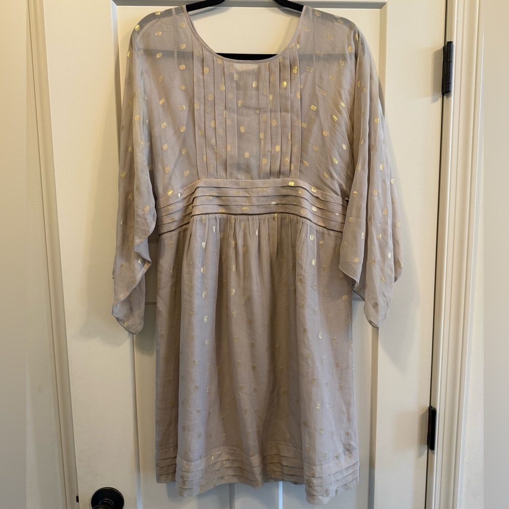 Juicy Couture Light Gray Dress with Pink Label and Gold Dot Accents